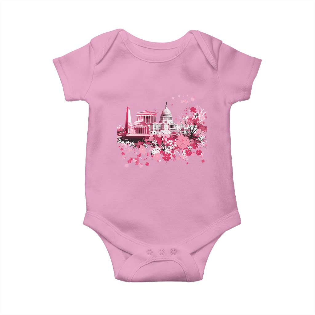 Washington DC Cherry Blossoms Baby Onesie Capitol Building Monuments Memorials Sakura TS11 Light Pink Print Your Wear