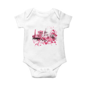 Washington DC Cherry Blossoms Baby Onesie Capitol Building Monuments Memorials Sakura TS11 White Print Your Wear