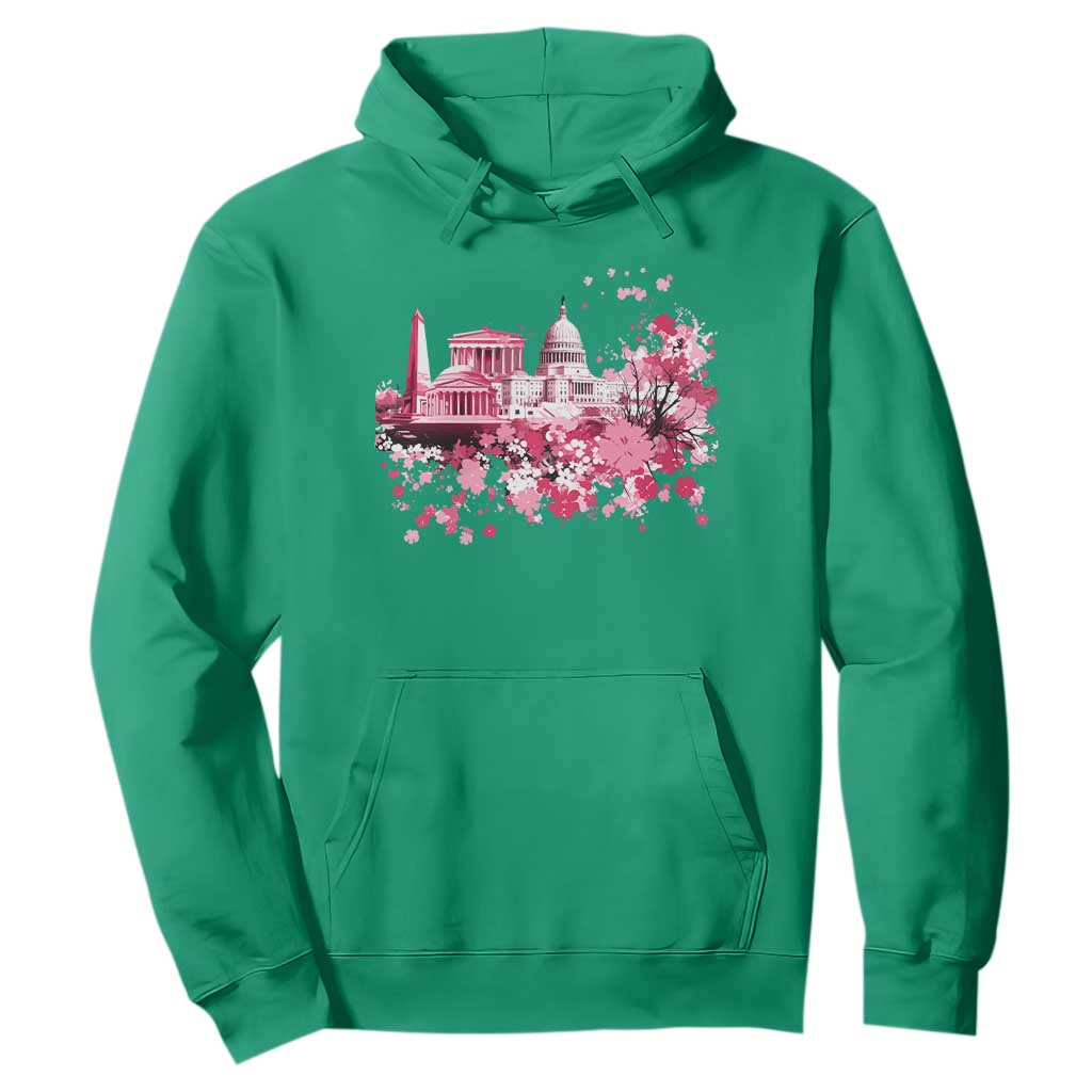 Washington DC Cherry Blossoms Hoodie Capitol Building Monuments Memorials Sakura TS11 Irish Green Print Your Wear