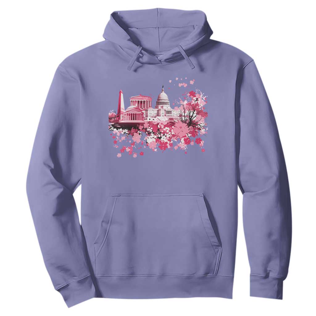 Washington DC Cherry Blossoms Hoodie Capitol Building Monuments Memorials Sakura TS11 Violet Print Your Wear