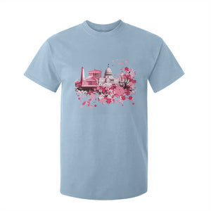 Washington DC Cherry Blossoms T Shirt For Kid Capitol Building Monuments Memorials Sakura TS11 Light Blue Print Your Wear