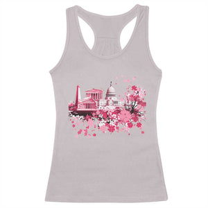 Washington DC Cherry Blossoms Racerback Tank Top Capitol Building Monuments Memorials Sakura TS11 Ice Gray Print Your Wear