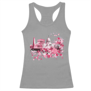 Washington DC Cherry Blossoms Racerback Tank Top Capitol Building Monuments Memorials Sakura TS11 Sport Gray Print Your Wear
