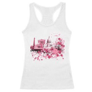 Washington DC Cherry Blossoms Racerback Tank Top Capitol Building Monuments Memorials Sakura TS11 White Print Your Wear