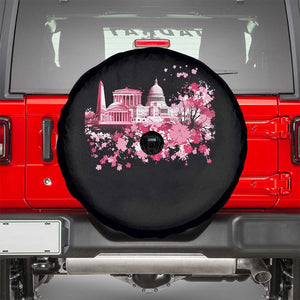 Washington DC Cherry Blossoms Spare Tire Cover Capitol Building Monuments Memorials Sakura TS11 Black Print Your Wear