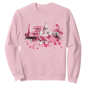 Washington DC Cherry Blossoms Sweatshirt Capitol Building Monuments Memorials Sakura TS11 Light Pink Print Your Wear