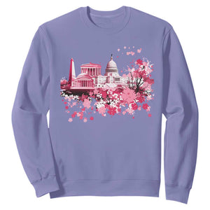Washington DC Cherry Blossoms Sweatshirt Capitol Building Monuments Memorials Sakura TS11 Violet Print Your Wear