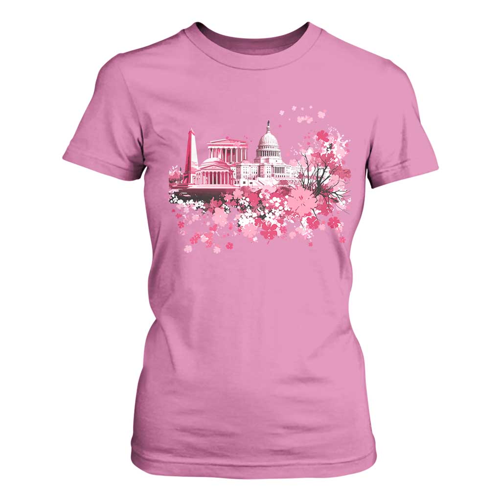 Washington DC Cherry Blossoms T Shirt For Women Capitol Building Monuments Memorials Sakura TS11 Azalea Print Your Wear