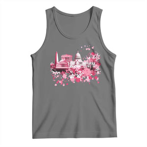 Washington DC Cherry Blossoms Tank Top Capitol Building Monuments Memorials Sakura TS11 Black Heather Print Your Wear