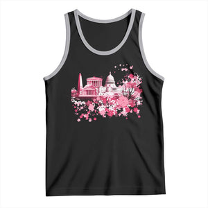 Washington DC Cherry Blossoms Tank Top Capitol Building Monuments Memorials Sakura TS11 Black Athletic Heather Print Your Wear