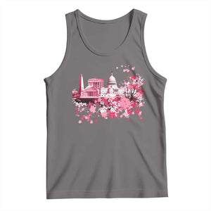 Washington DC Cherry Blossoms Tank Top Capitol Building Monuments Memorials Sakura TS11 Deep Heather Print Your Wear