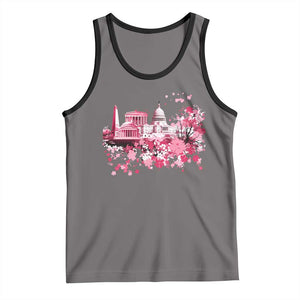 Washington DC Cherry Blossoms Tank Top Capitol Building Monuments Memorials Sakura TS11 Deep Heather Black Print Your Wear
