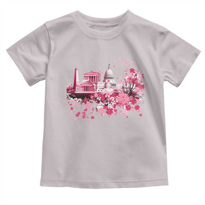 Washington DC Cherry Blossoms Toddler T Shirt Capitol Building Monuments Memorials Sakura TS11 Ice Gray Print Your Wear