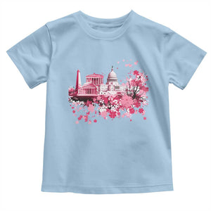 Washington DC Cherry Blossoms Toddler T Shirt Capitol Building Monuments Memorials Sakura TS11 Light Blue Print Your Wear
