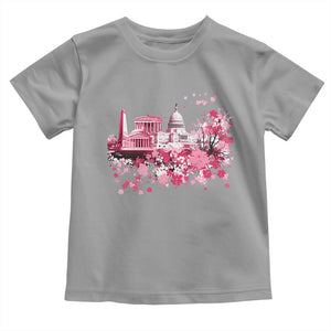 Washington DC Cherry Blossoms Toddler T Shirt Capitol Building Monuments Memorials Sakura TS11 Sport Gray Print Your Wear