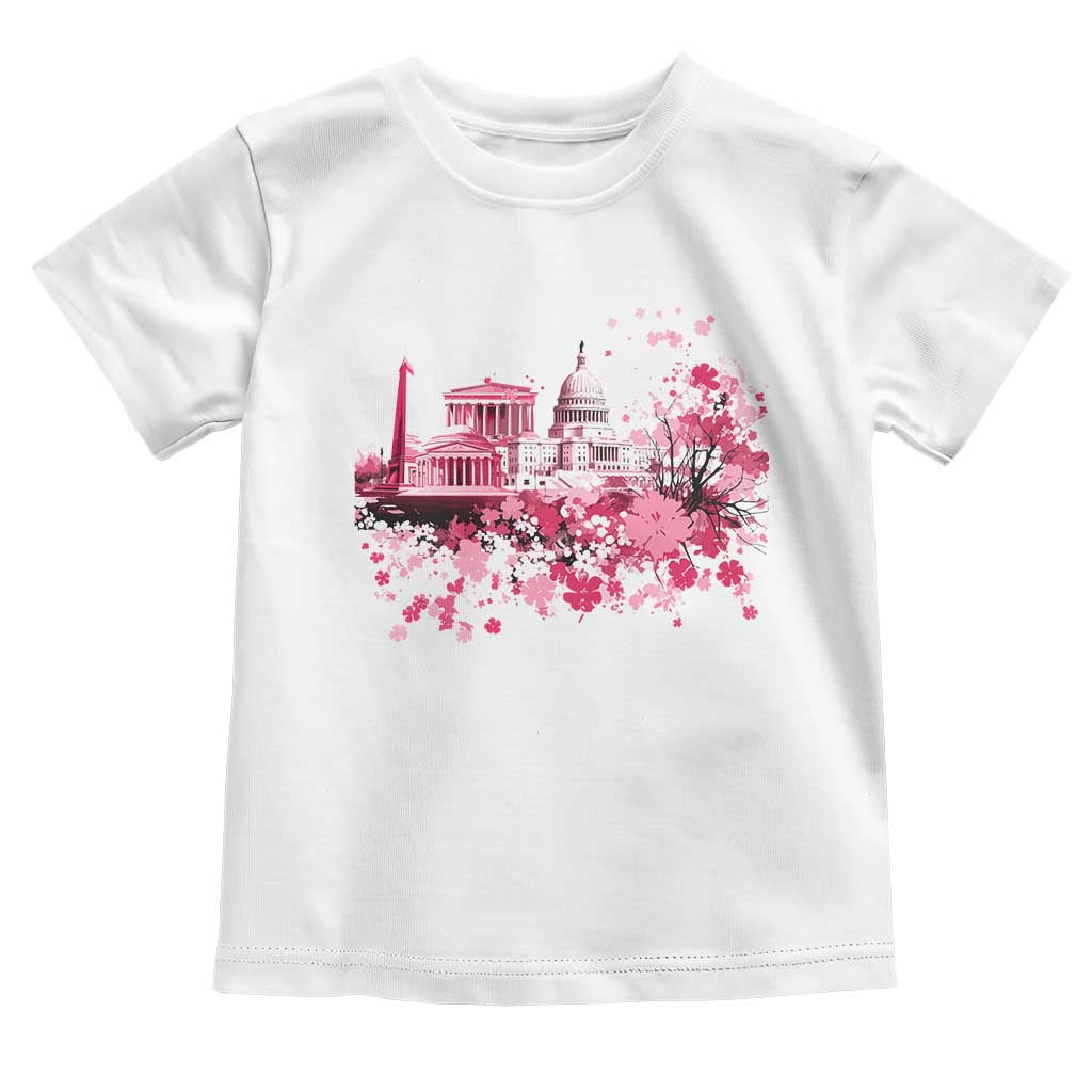 Washington DC Cherry Blossoms Toddler T Shirt Capitol Building Monuments Memorials Sakura TS11 White Print Your Wear