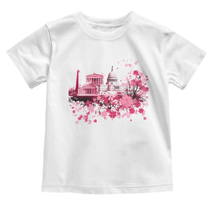 Washington DC Cherry Blossoms Toddler T Shirt Capitol Building Monuments Memorials Sakura TS11 White Print Your Wear