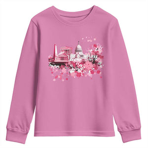 Washington DC Cherry Blossoms Youth Sweatshirt Capitol Building Monuments Memorials Sakura TS11 Azalea Print Your Wear