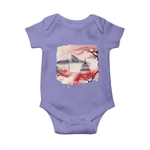 Washington DC Cherry Blossoms Monuments Memorials Baby Onesie Japanese Art Style Mount Fuji Sakura TS11 Violet Print Your Wear