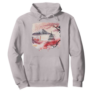 Washington DC Cherry Blossoms Monuments Memorials Hoodie Japanese Art Style Mount Fuji Sakura TS11 Ice Gray Print Your Wear