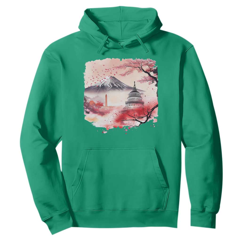 Washington DC Cherry Blossoms Monuments Memorials Hoodie Japanese Art Style Mount Fuji Sakura TS11 Irish Green Print Your Wear