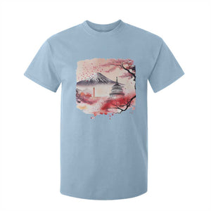 Washington DC Cherry Blossoms Monuments Memorials T Shirt For Kid Japanese Art Style Mount Fuji Sakura TS11 Light Blue Print Your Wear