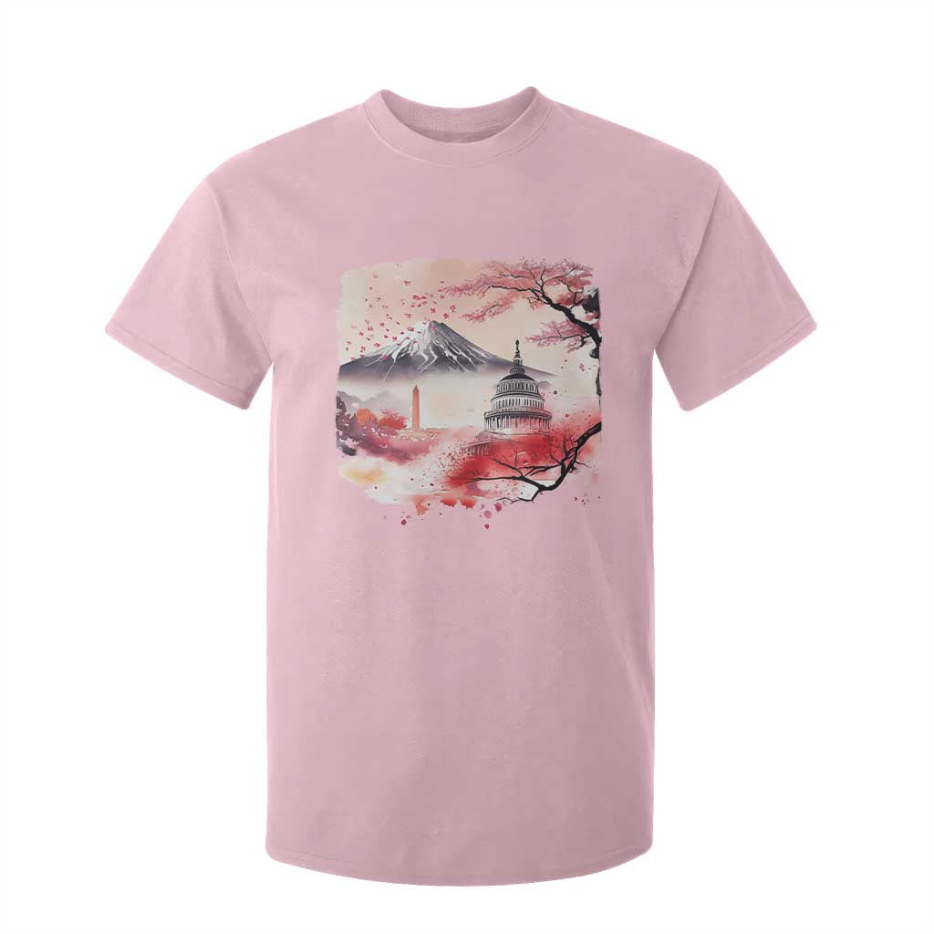 Washington DC Cherry Blossoms Monuments Memorials T Shirt For Kid Japanese Art Style Mount Fuji Sakura TS11 Light Pink Print Your Wear