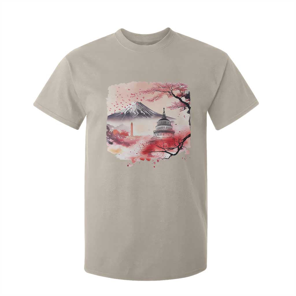 Washington DC Cherry Blossoms Monuments Memorials T Shirt For Kid Japanese Art Style Mount Fuji Sakura TS11 Sand Print Your Wear