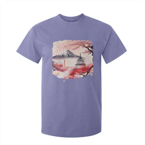 Washington DC Cherry Blossoms Monuments Memorials T Shirt For Kid Japanese Art Style Mount Fuji Sakura TS11 Violet Print Your Wear