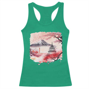 Washington DC Cherry Blossoms Monuments Memorials Racerback Tank Top Japanese Art Style Mount Fuji Sakura TS11 Irish Green Print Your Wear