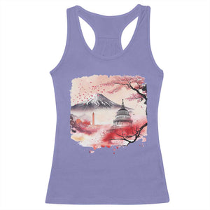 Washington DC Cherry Blossoms Monuments Memorials Racerback Tank Top Japanese Art Style Mount Fuji Sakura TS11 Violet Print Your Wear