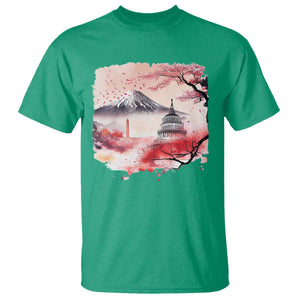 Washington DC Cherry Blossoms Monuments Memorials T Shirt Japanese Art Style Mount Fuji Sakura TS11 Irish Green Print Your Wear