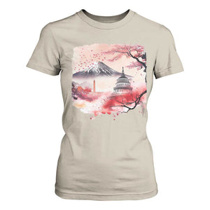 Washington DC Cherry Blossoms Monuments Memorials T Shirt For Women Japanese Art Style Mount Fuji Sakura TS11 Sand Print Your Wear
