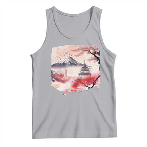 Washington DC Cherry Blossoms Monuments Memorials Tank Top Japanese Art Style Mount Fuji Sakura TS11 Athletic Heather Print Your Wear