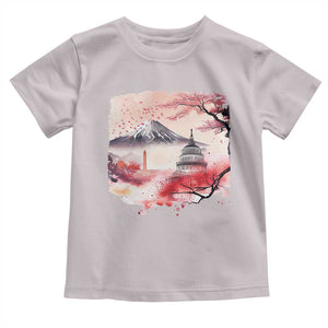 Washington DC Cherry Blossoms Monuments Memorials Toddler T Shirt Japanese Art Style Mount Fuji Sakura TS11 Ice Gray Print Your Wear