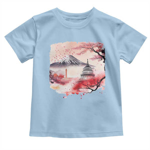 Washington DC Cherry Blossoms Monuments Memorials Toddler T Shirt Japanese Art Style Mount Fuji Sakura TS11 Light Blue Print Your Wear