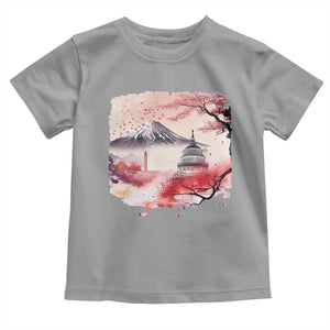 Washington DC Cherry Blossoms Monuments Memorials Toddler T Shirt Japanese Art Style Mount Fuji Sakura TS11 Sport Gray Print Your Wear