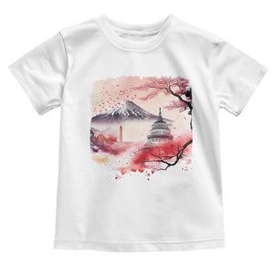 Washington DC Cherry Blossoms Monuments Memorials Toddler T Shirt Japanese Art Style Mount Fuji Sakura TS11 White Print Your Wear