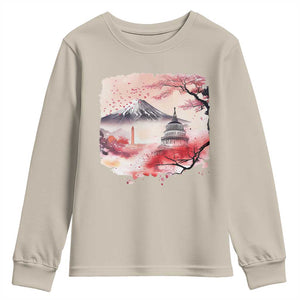 Washington DC Cherry Blossoms Monuments Memorials Youth Sweatshirt Japanese Art Style Mount Fuji Sakura TS11 Sand Print Your Wear