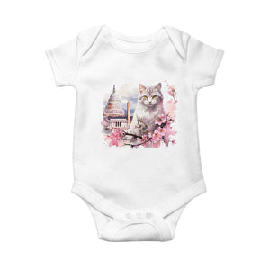 Washington DC Cat Cherry Blossoms Baby Onesie Capitol Building Monuments Memorials Sakura TS11 White Print Your Wear