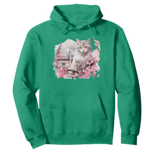 Washington DC Cat Cherry Blossoms Hoodie Capitol Building Monuments Memorials Sakura TS11 Irish Green Print Your Wear