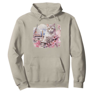 Washington DC Cat Cherry Blossoms Hoodie Capitol Building Monuments Memorials Sakura TS11 Sand Print Your Wear