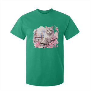 Washington DC Cat Cherry Blossoms T Shirt For Kid Capitol Building Monuments Memorials Sakura TS11 Irish Green Print Your Wear