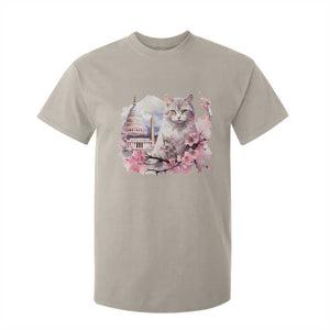 Washington DC Cat Cherry Blossoms T Shirt For Kid Capitol Building Monuments Memorials Sakura TS11 Sand Print Your Wear