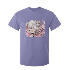 Washington DC Cat Cherry Blossoms T Shirt For Kid Capitol Building Monuments Memorials Sakura TS11 Violet Print Your Wear