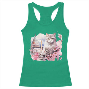 Washington DC Cat Cherry Blossoms Racerback Tank Top Capitol Building Monuments Memorials Sakura TS11 Irish Green Print Your Wear