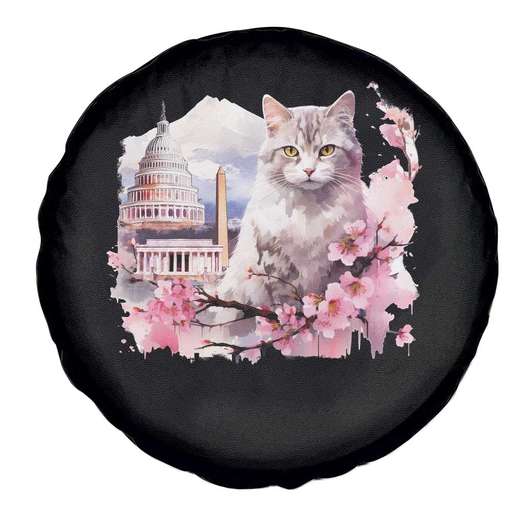 Washington DC Cat Cherry Blossoms Spare Tire Cover Capitol Building Monuments Memorials Sakura TS11 Print Your Wear