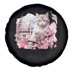 Washington DC Cat Cherry Blossoms Spare Tire Cover Capitol Building Monuments Memorials Sakura TS11 Print Your Wear
