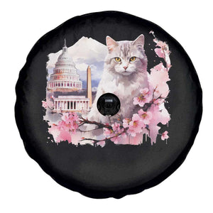 Washington DC Cat Cherry Blossoms Spare Tire Cover Capitol Building Monuments Memorials Sakura TS11 Print Your Wear