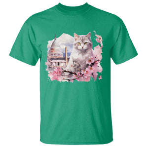 Washington DC Cat Cherry Blossoms T Shirt Capitol Building Monuments Memorials Sakura TS11 Irish Green Print Your Wear